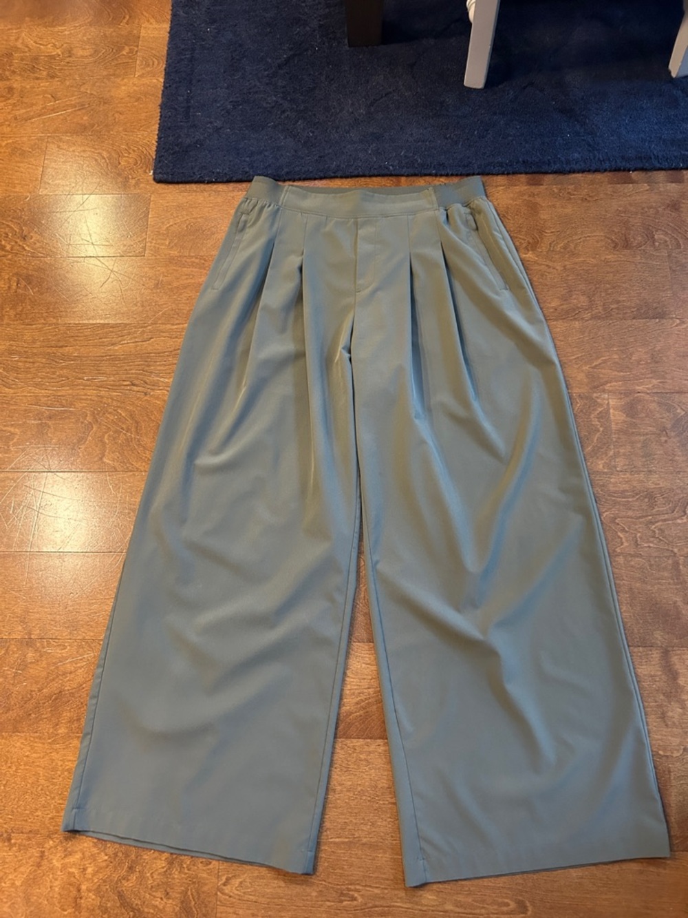 Mondetta Wide-Leg Pleated Pants in Sage